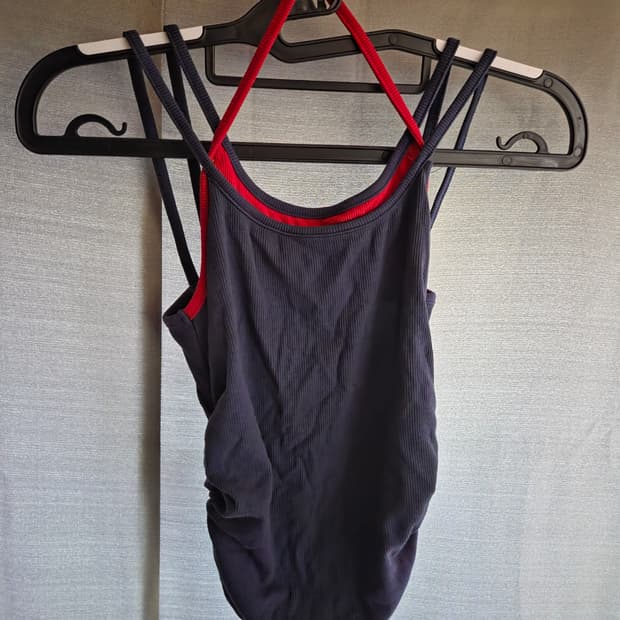 5천원 급처! 핀터깔 빈티지 레이어드 스트링 홀터넥 나시 네이비 레드