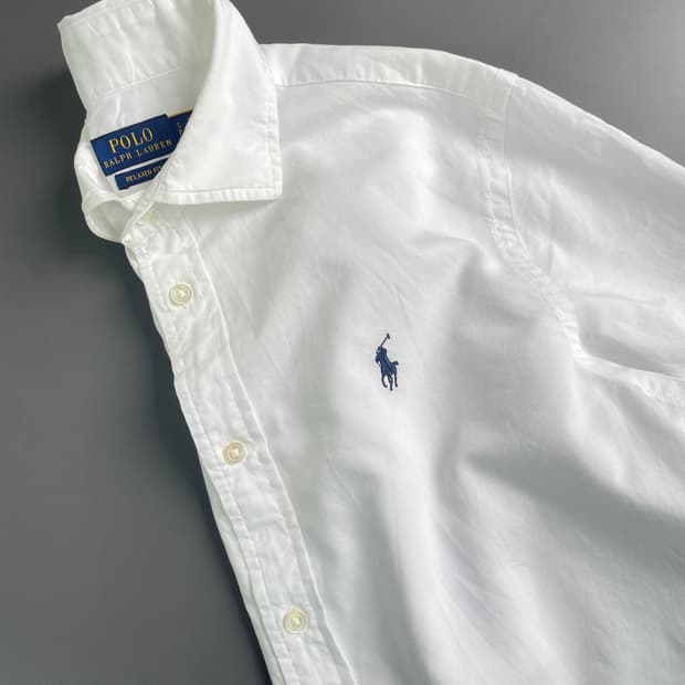 [S] 폴로 랄프로렌 코튼 솔리드 셔츠 릴렉스 핏 QR인증