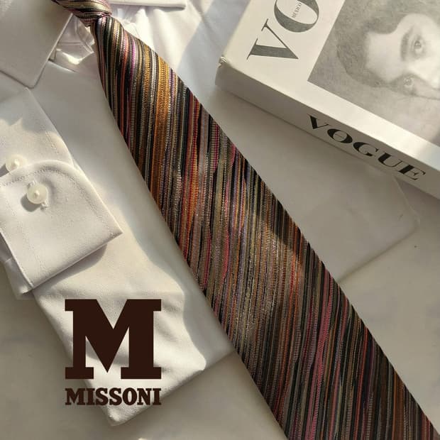 미쏘니 실크 텍스처드 스트라이프 넥타이 8.7cm A+등급 K1559
