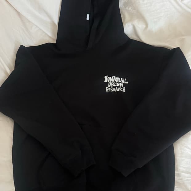 노메뉴얼 로고 후드티 L