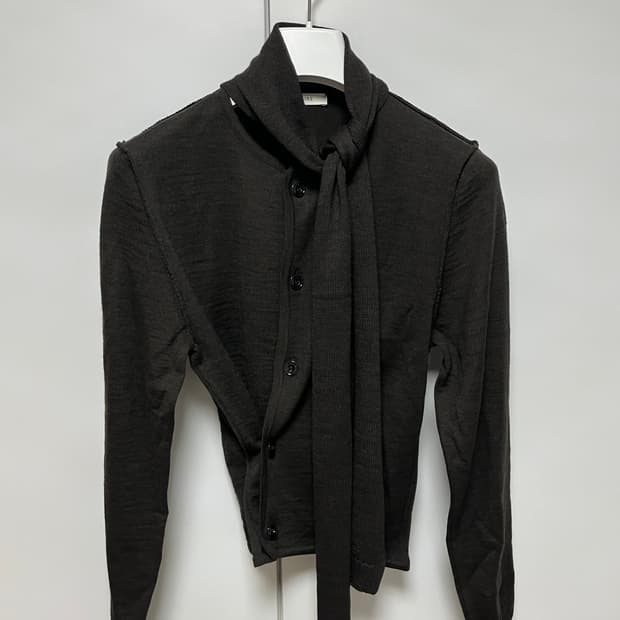 [XS,S]르메르 25fw 트위스트 스카프 가디건/다크 카카오
