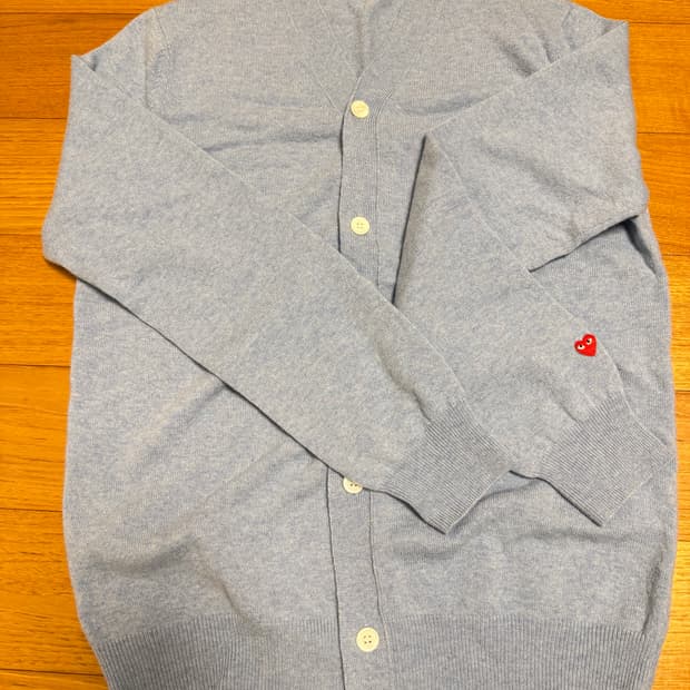 꼼데가르송 플레이 브이넥 가디건 XL 