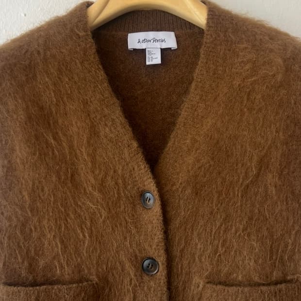 앤아더스토리즈 여성 브라운 모헤어조끼 울조끼