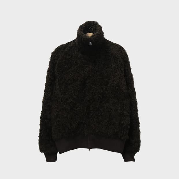 츠모리치사토 하이넥 울 혼방 후리스 점퍼 61909