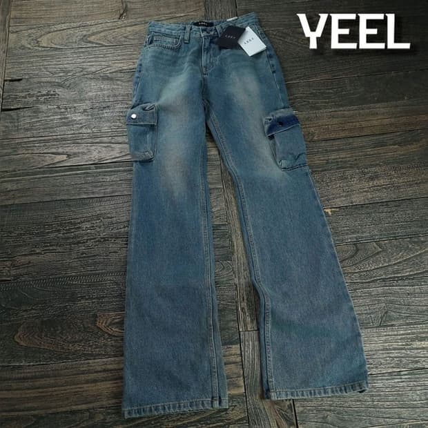 [엘이이와이] (새상품)멀티 포켓 카고 부츠컷 데님 팬츠 M22049