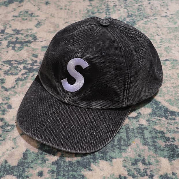Supreme 슈프림 26ss S 로고 6-패널 캡 (블랙 워싱)