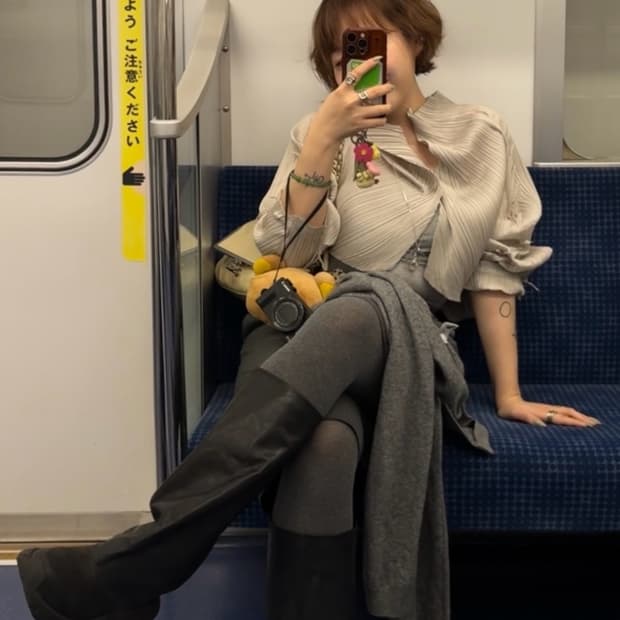 이세이미야케 러플 볼레로 가디건