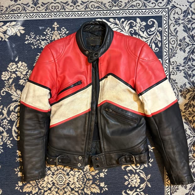 vtg 90s Detlev Louis 모터사이클 레더 자켓