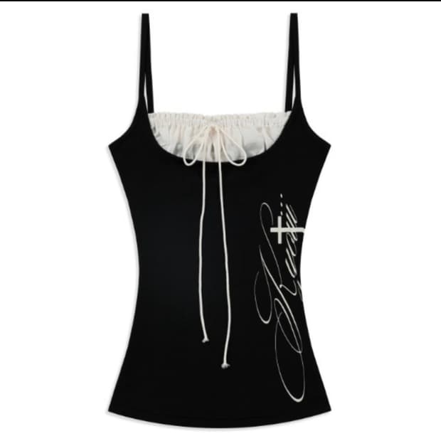 쿄이 string shirring sleeveless 셔링 슬리브리스