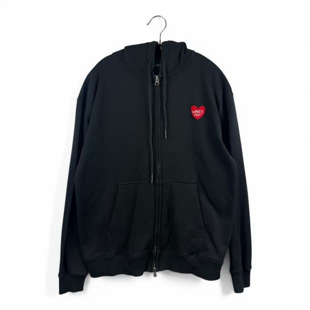 (S) 와릿이즌 하트 패치 로고 후드집업 블랙