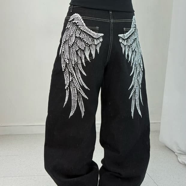 빈티지 y2k 플라잉 데님팬츠