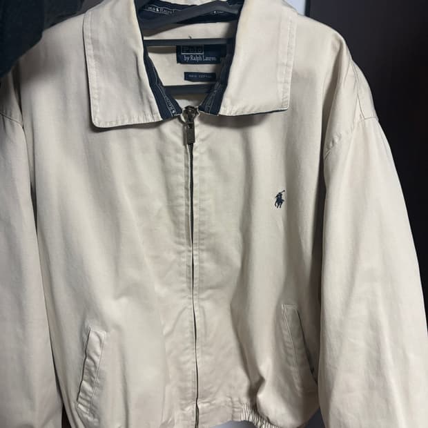 빈티지 폴로 블루종 베이지