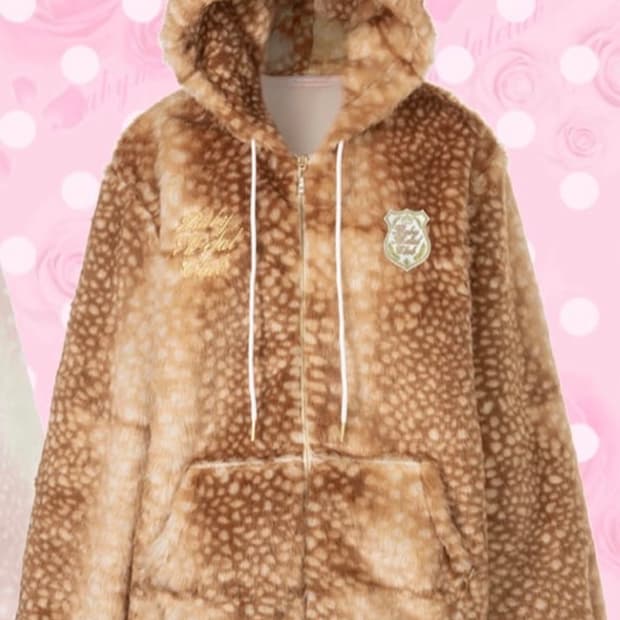 베이비메탈클럽 밤비돌 퍼 자켓 브라운