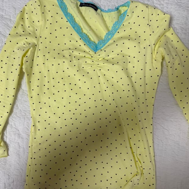 샵페어리 mini heart lace top (lemon)