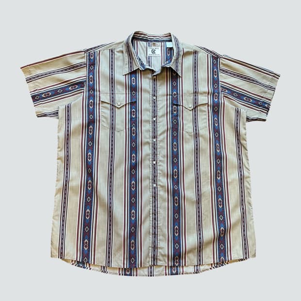 [2XL]CORRAL WEST 90's 웨스턴 나바호 빅사이즈 반팔 셔츠