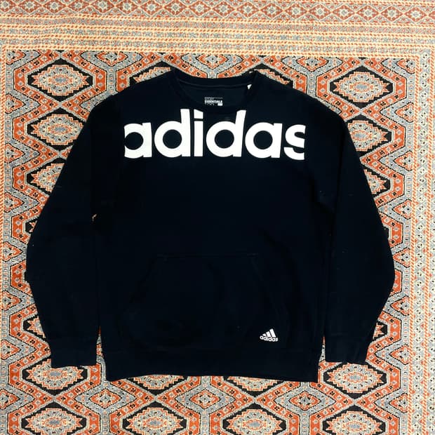  아디다스 스펠로고 네이비 기모 맨투맨 남성100