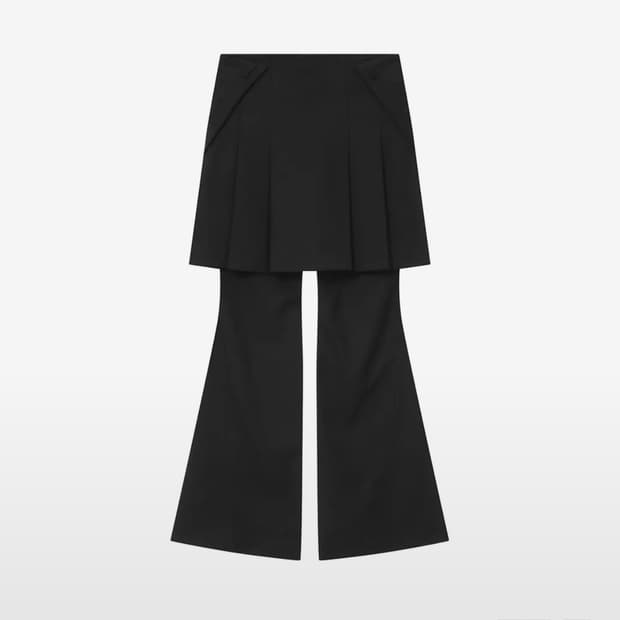 미세키서울 플리츠 미디 스커트 팬츠 세트 블랙 2