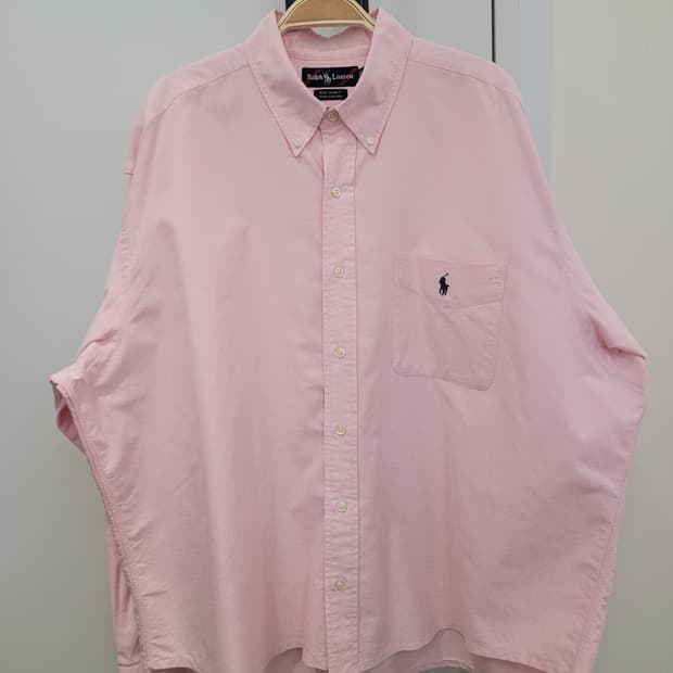90s 랄프로렌 핑크 옥스포드 빅셔츠 XL사이즈