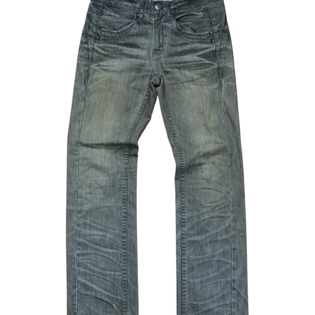 빈티지 y2k 와투케 워싱 그레이 스트레이트 데님팬츠 30사이즈