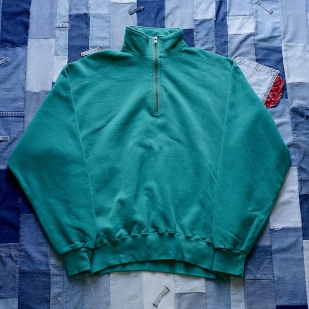 엘엘빈x러셀 90s 1/4 스웻셔츠 틸 Medium