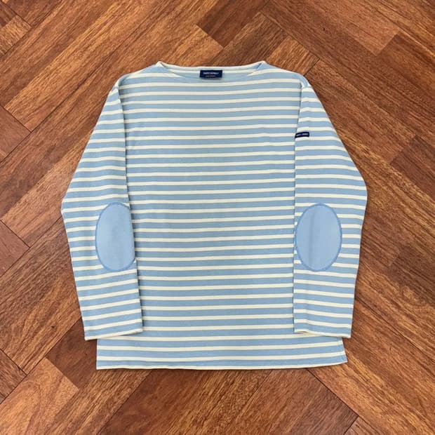 여성용 L 세인트제임스 길도 엘보 패치 티셔츠 