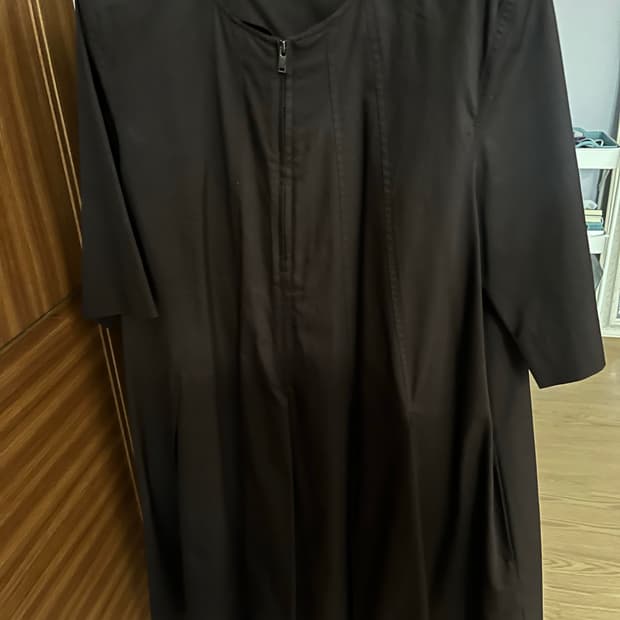 Cos 플리티드 집업 원피스 브라운 36