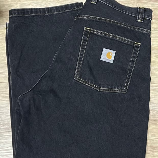 칼하트 WIP 브랜든 팬츠 스미스 블랙 스톤 워시드