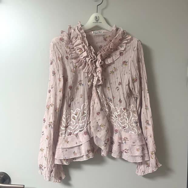 프릴 페어리 플라워 패턴 셔츠 블라우스