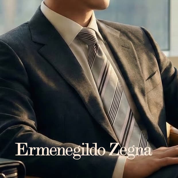 에르메네질도 제냐 실크 스트라이프 넥타이 9.1cm B등급 K1757
