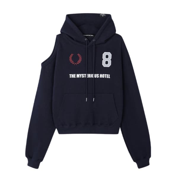 공홈 품절) NO.8 VASITY HOLE HOODIE-Navy