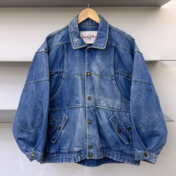 인터내셔널 뮤직 90s 데님 스티치 자켓