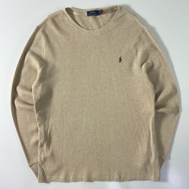 Polo 폴로 랄프로렌 현행QR 베이지 와플 니트 슬리브