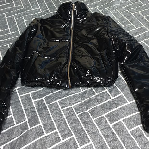 36 POINTS 크롭 유광패딩 블랙 (S)