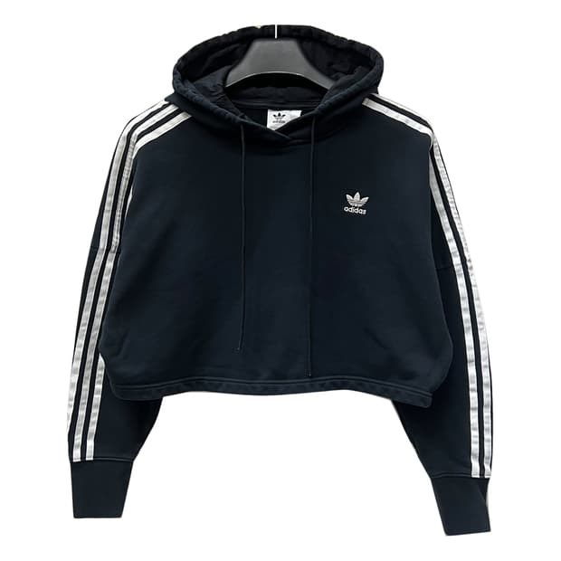 아디다스 크롭 후드티 S