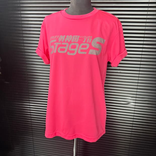 Glimmer Stage S 일본 빈티지 핫 핑크 레이싱 기능성 반팔 티
