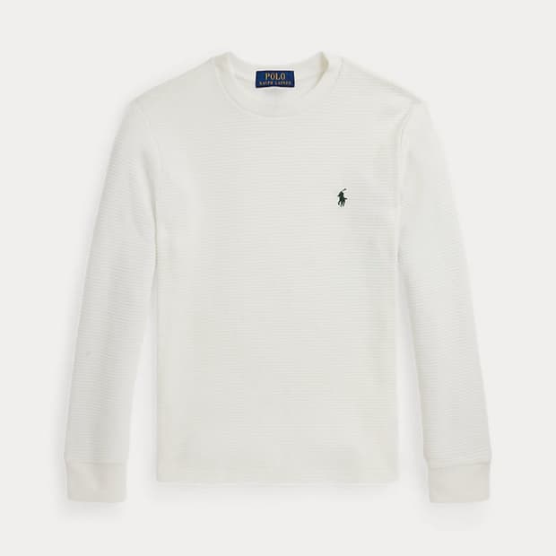 폴로랄프로렌 키즈 보이즈 화이트 와플 긴팔 티셔츠 m