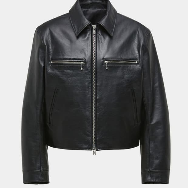 카우하이드 레더 싱글 라이더 점퍼 L (블랙)