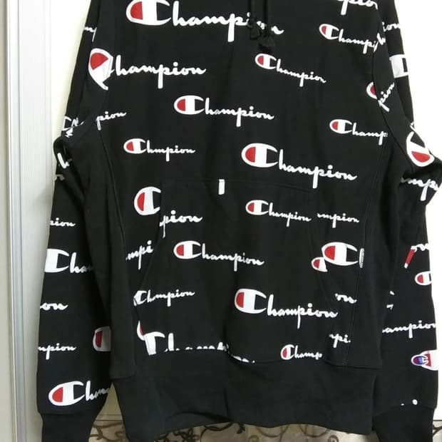 챔피온 리버스위브 멀티로고 후드티