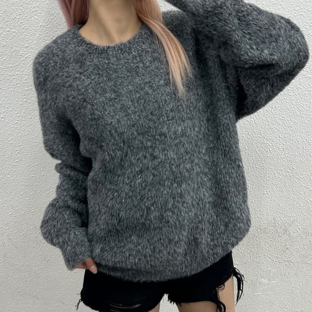 노매뉴얼 멜란지 앙고라 니트 L