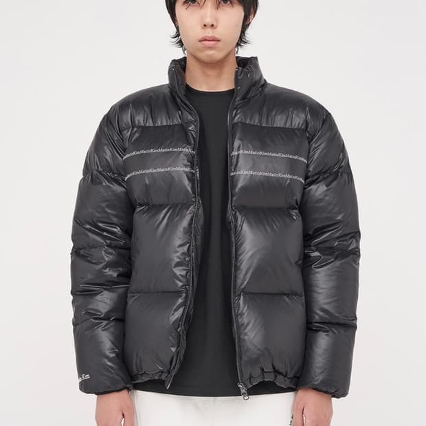 마뗑팀 패딩 GLOSSY PUFFER JACKET IN BLACK