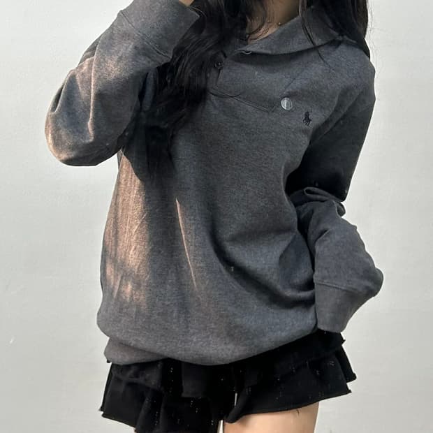 *택채새상품 폴로 랄프로렌 숄카라 그레이 스웻 셔츠 맨투맨(L)