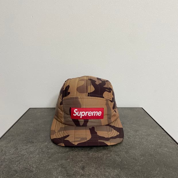 (OS) 슈프림 박스로고 캠프캡 모자 카모 탄 브라운