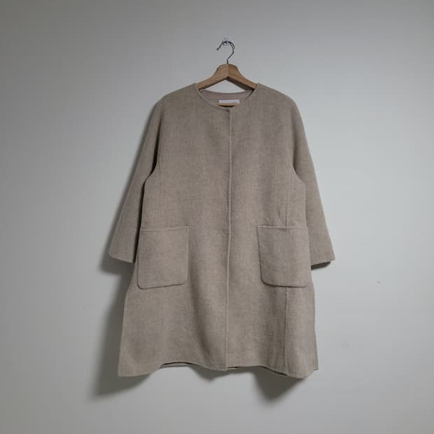 (2) 올리브데올리브 모직 하프 코트 자켓