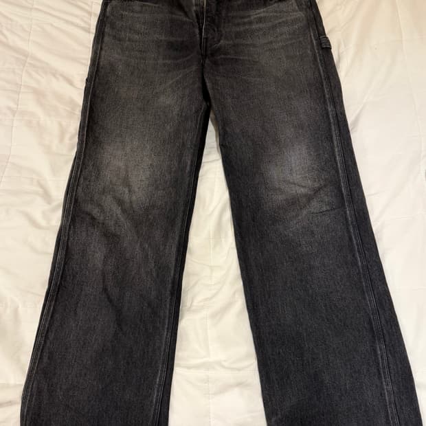 [4] 오라리 24FW 페이디드 헤비 데님 페인터 팬츠 블랙