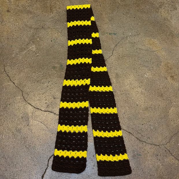 90s 미국 빈티지 니트 스트라이프 뜨게 머플러 목도리