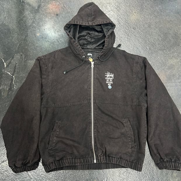 스투시 캔버스 인슐 레이티드 워크 자켓 블랙 xl