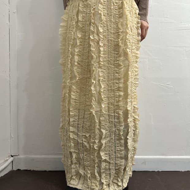 samansa mos2 frill long skirt