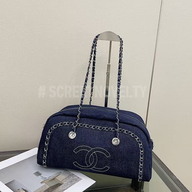 샤넬 빈티지 데님 보스턴 백