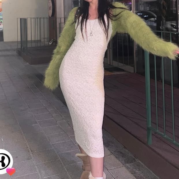 더미스테리어스호텔 레이스 롱 원피스