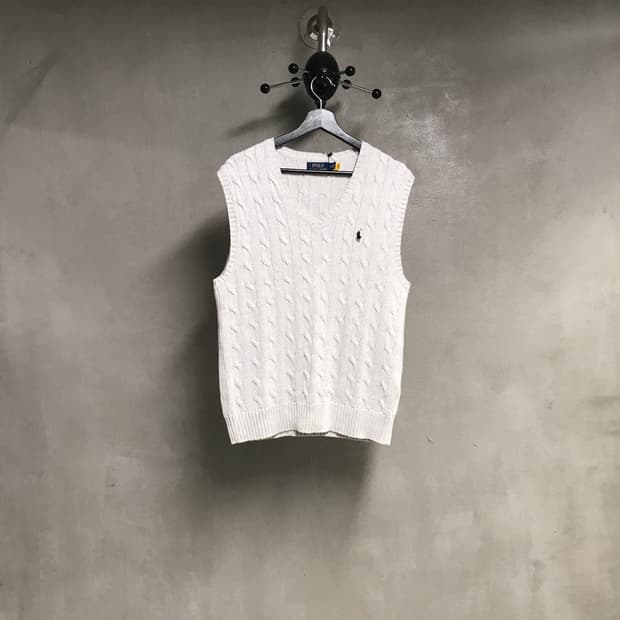 폴로 랄프로렌 QR 케이블 니트 베스트 M